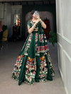 Green Colour Rayon With Plain Printed Silk Lehenga With Blouse Dupatta Best Wholesale Shop In Surat